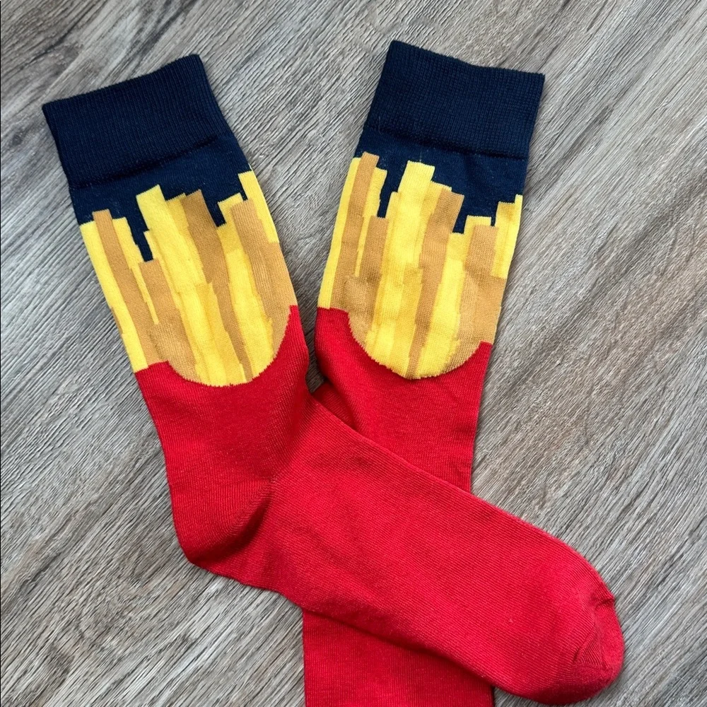 Men's Novelty Dress Socks Food Themed: Diet Coke, French Fries, Reese’s